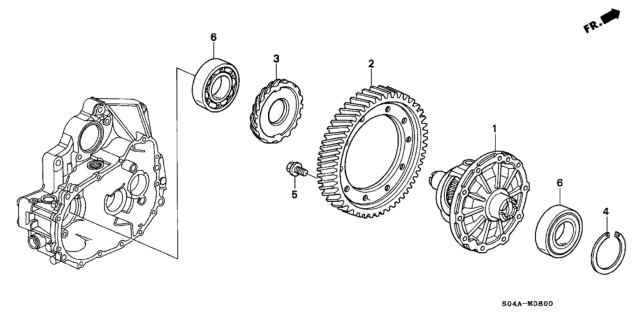 2000 Honda Civic MT Differential Gear Diagram