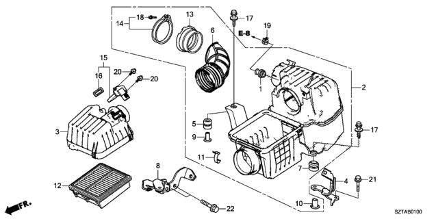 2015 Honda CR-Z Air Cleaner Diagram