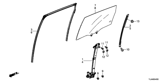 2019 Honda CR-V Glass Assy., R. RR. Door (Privacy)(Fuyao) Diagram for 73400-TLA-A01