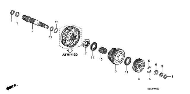 2011 Honda Pilot AT Third Shaft Diagram