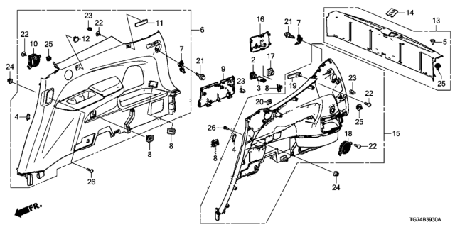 2017 Honda Pilot Stopper, RR. Shelf *NH900L* (DEEP BLACK) Diagram for 84427-S6A-000ZM