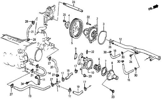 1985 Honda Prelude Hose A, Breather Heater Diagram for 19514-PJ0-660