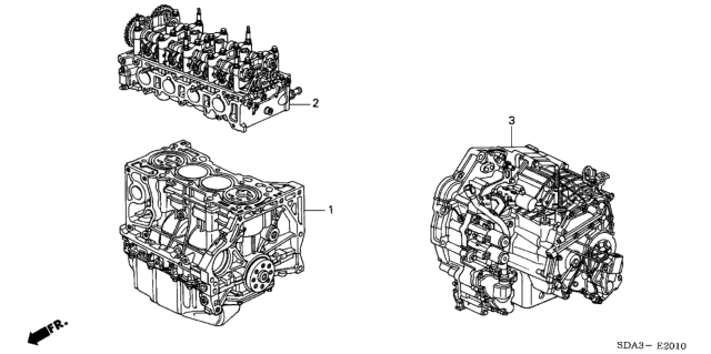 2005 Honda Accord General Assy., Cylinder Block Diagram for 10002-RAL-A01
