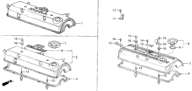 1987 Honda Civic Cylinder Head Cover Diagram