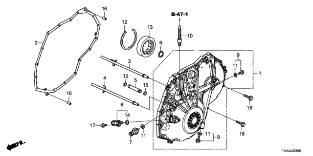 2019 Honda Accord AT Left Side Cover Diagram