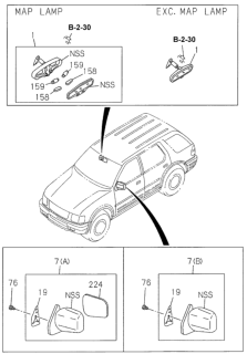 1999 Honda Passport 4 Door 4LX-W KA 5MT Mirror Diagram