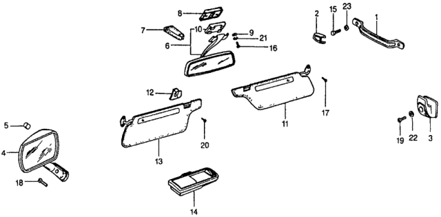 1979 Honda Civic 3 Door ** KL HMT Mirror Diagram