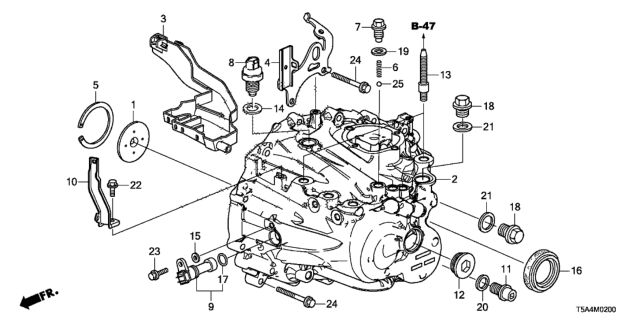 2017 Honda Fit MT Transmission Case Diagram