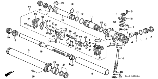 1993 Honda Accord Valve, Pressure Control Diagram for 53790-SK7-J51