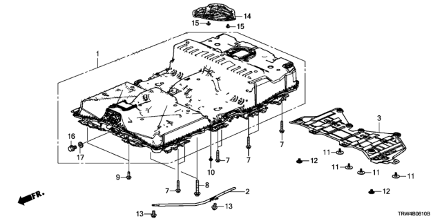 2021 Honda Clarity Plug-In Hybrid Cover A, Ipu (Lower) Diagram for 1D595-5WJ-A00