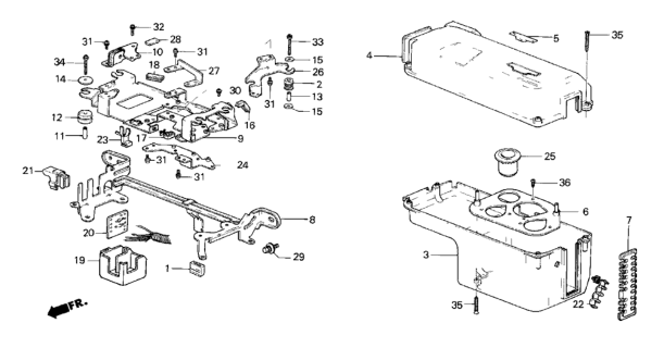 1986 Honda CRX No. 1 Control Box Cover Diagram