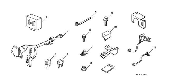 2008 Honda Ridgeline Harness, Trailer Hitch Diagram for 08L91-SJC-10031