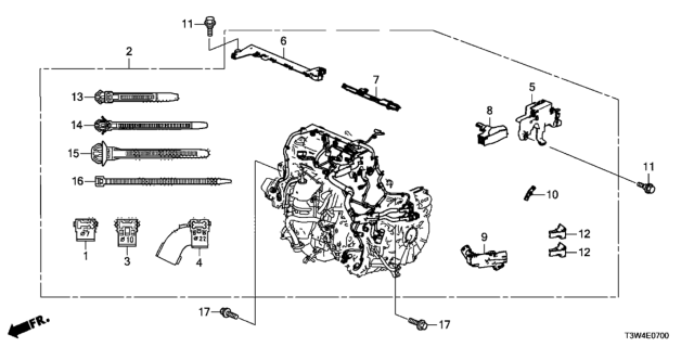 2015 Honda Accord Hybrid Cover, Engine Control Module Connector Diagram for 91501-5K0-A01