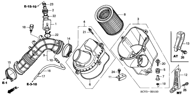 2003 Honda Element Clip, Tube (D34) Diagram for 91405-RAA-A00