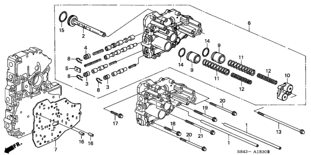 2002 Honda Accord 4 Door LX (V6) KA 4AT AT Servo Body (V6) Diagram