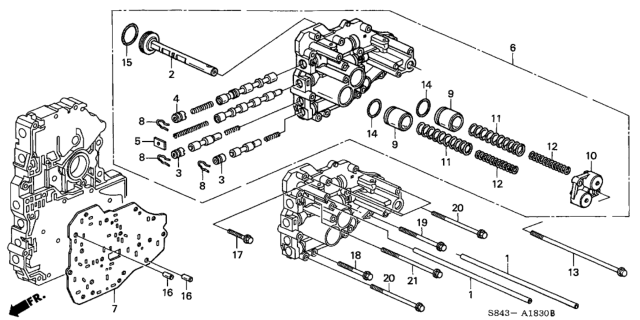 2002 Honda Accord AT Servo Body (V6) Diagram