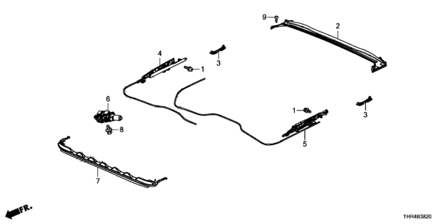 2019 Honda Odyssey Link Assy., R. Sunroof Diagram for 70300-T2F-A01