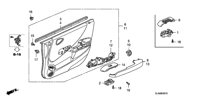 2008 Honda Fit Base, L. FR. Door Grip *NH167L* (GRAPHITE BLACK) Diagram for 83591-SAA-J01ZA