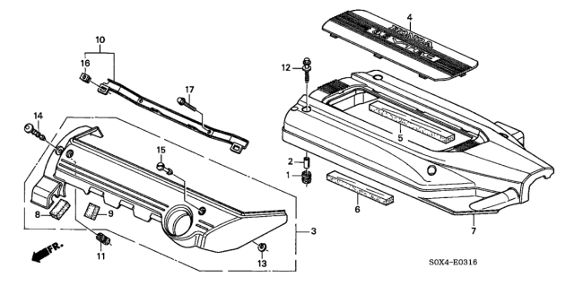 2004 Honda Odyssey Intake Manifold Cover Diagram