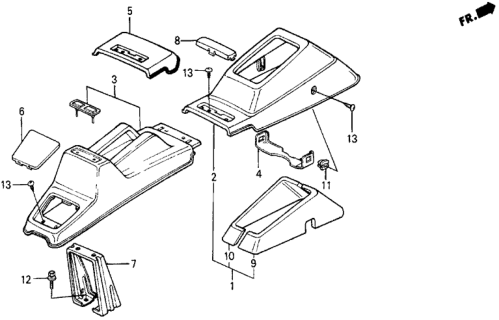 1987 Honda Civic Center Console Diagram