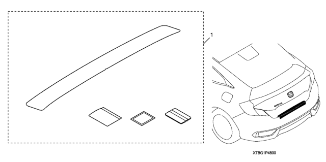 2020 Honda Civic 2 Door EX KA CVT Bumper Applique (Rear) Diagram