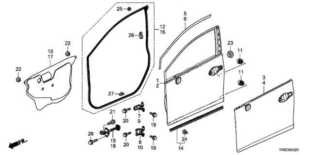 2015 Honda Civic Front Door Panels Diagram