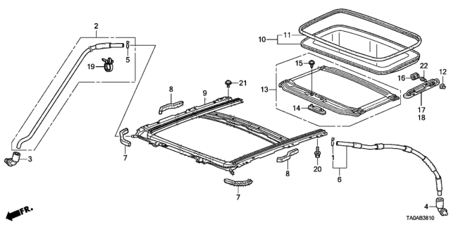2012 Honda Accord 4 Door EX KA 5MT Sliding Roof Diagram