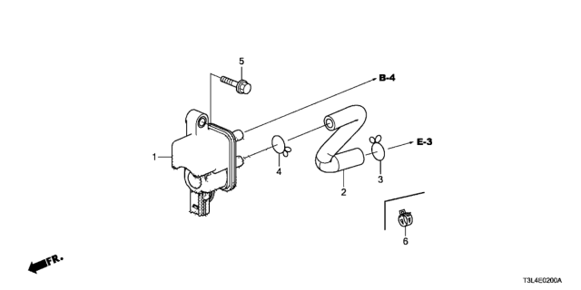 2013 Honda Accord 2 Door LX-S KL CVT Purge Control Solenoid Valve (L4) Diagram