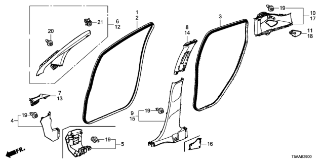 2019 Honda Fit Garn L, FR. *NH882L* Diagram for 84151-T5R-A22ZA