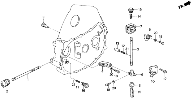1994 Honda Del Sol 2 Door S KA 5MT MT Shift Rod - Shift Holder Diagram