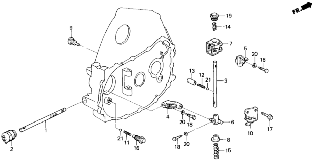 1996 Honda Del Sol MT Shift Rod - Shift Holder Diagram