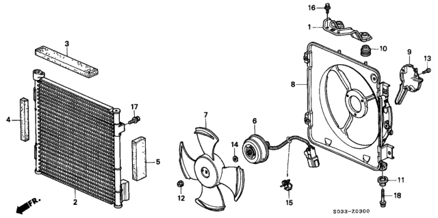 1998 Honda Civic A/C Condenser Diagram