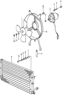 1981 Honda Accord A/C Air Conditioner (Condenser) Diagram