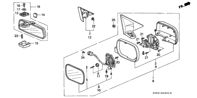 1997 Honda Accord Garnish, R. Door Mirror (R.C.) Diagram for 76220-SV4-000