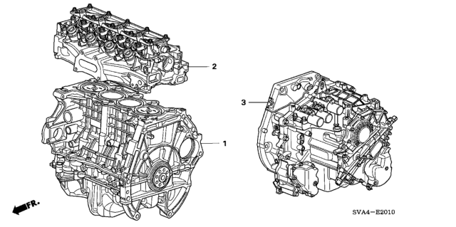 2006 Honda Civic Engine Assy. - Transmission Assy. (1.8L) Diagram