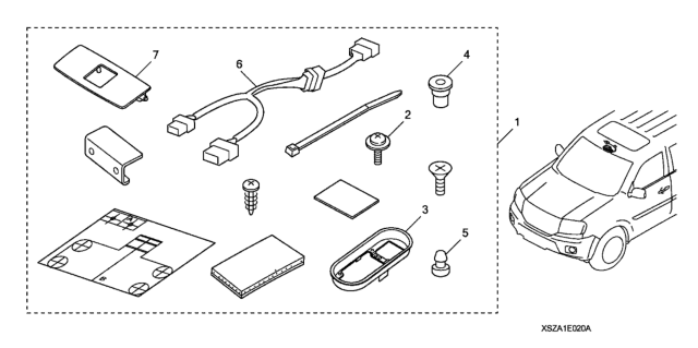 2010 Honda Pilot 5 Door LX (2WD) KA 5AT HFL Attachment Kit Diagram
