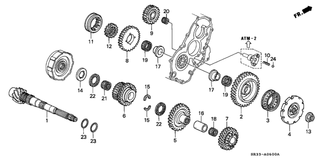 1995 Honda Civic AT Countershaft Diagram