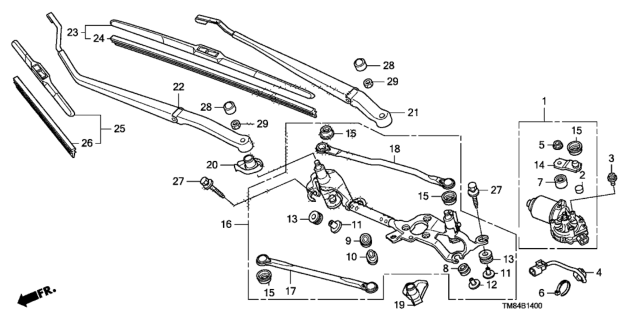 2011 Honda Insight Bolt-Washer (6X14) Diagram for 76506-S7A-004