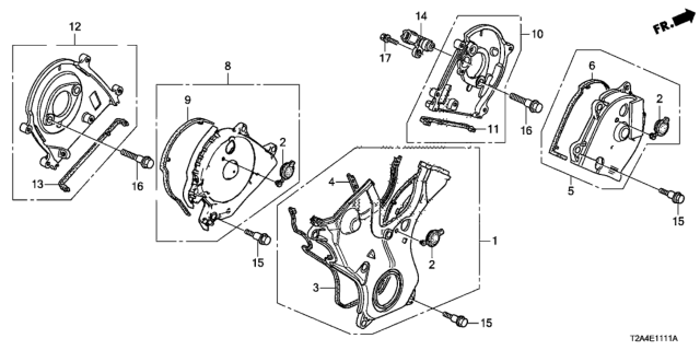 2014 Honda Accord 4 Door TOUR (V6) KL 6AT Timing Belt Cover (V6) Diagram