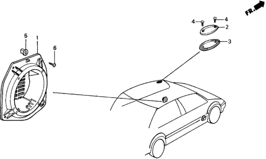 1988 Honda Civic Speaker Seal Bracket Diagram