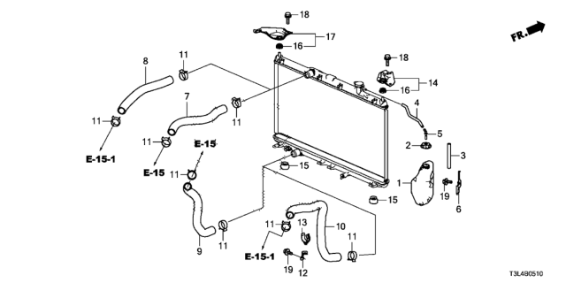 2015 Honda Accord Hose, Water (Lower) Diagram for 19502-5G2-A01