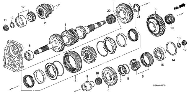 2009 Honda S2000 MT Countershaft Diagram