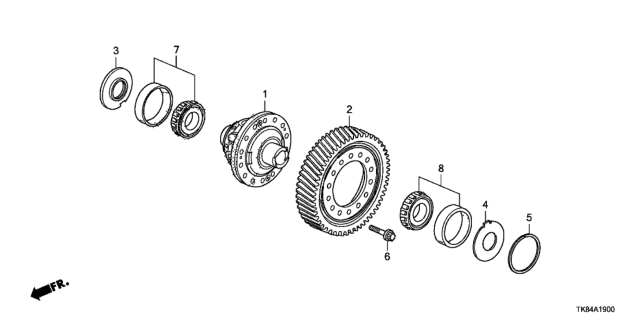 2014 Honda Odyssey AT Differential (6AT) Diagram