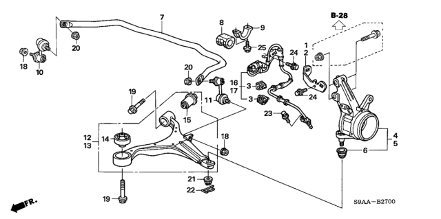 2006 Honda CR-V Bush, Front Arm (Lower) (Yamashita) Diagram for 51392-S5A-004