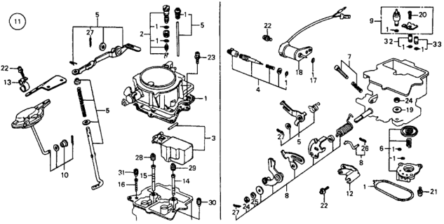 1978 Honda Civic 3 Door ** (1200) ** 4MT Carburetor Diagram
