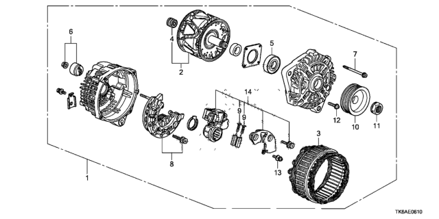 2013 Honda Fit Alternator (Mitsubishi) Diagram