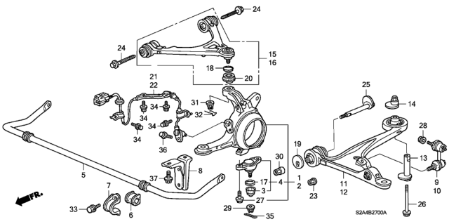 2004 Honda S2000 Front Knuckle Diagram