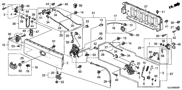 2008 Honda Ridgeline Tailgate Diagram