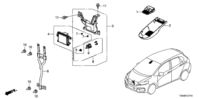 2018 Honda Fit CAMERA, MONOCULAR Diagram for 36160-T5R-A25