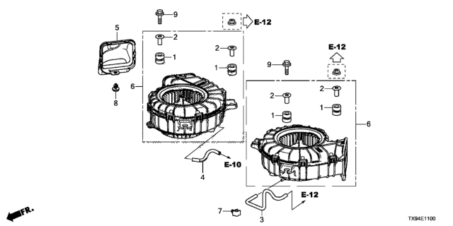 2014 Honda Fit EV Duct, Fan Outlet Diagram for 1J640-RDC-A00